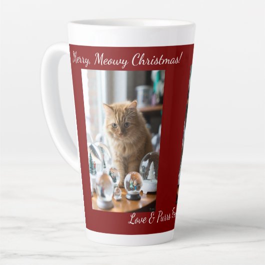 Cat Snow Globe, Image Names Text, Customize, Milchtasse (Linke Ecke)