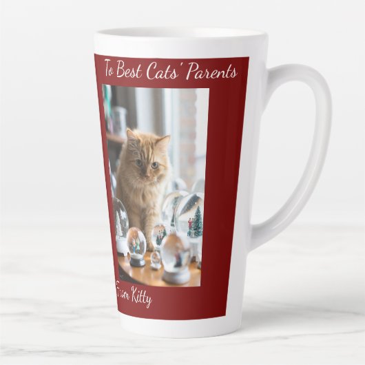 Cat Snow Globe, Image Names Text, Customize, Milchtasse (Rechts)