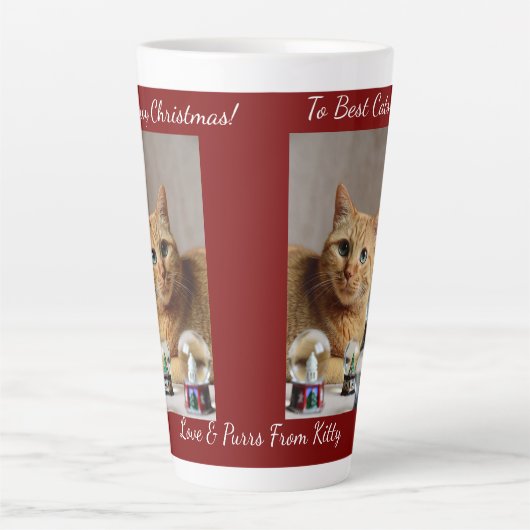 Cat Snow Globe, Image Names Text, Customize, Milchtasse (Vorderseite)