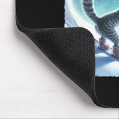Cat Snowboarden Frostig Slope. Schnee Mousepad (Ecke)