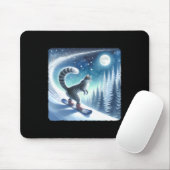 Cat Snowboarden Frostig Slope. Schnee Mousepad (Mit Mouse)