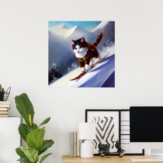 Cat Snowboarding Poster (Heimbüro)