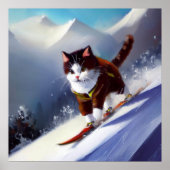 Cat Snowboarding Poster (Vorne)