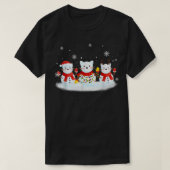 Cat Snowman Weihnachtsmannmütze Reindeer Cat Lover T-Shirt (Design vorne)