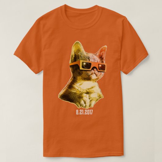 Cat Solar Eclipse 2017 Solar Eclipse Brillen T-Shirt (Design vorne)