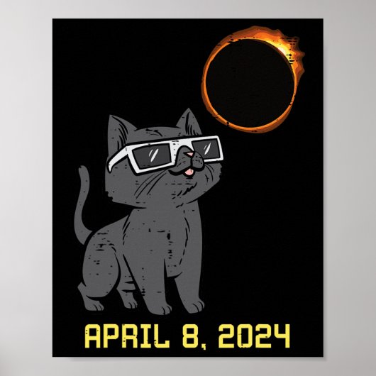 Cat Solar Eclipse 2024 Totalität April 8 Frauen Mä Poster (Vorne)
