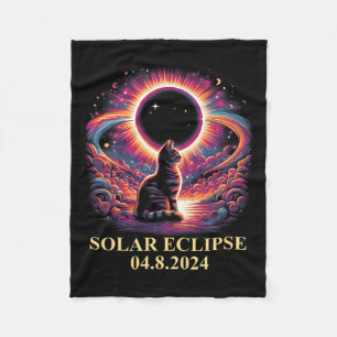 Cat Solar Eclipse 2024 Totality April 8 Männer Fra Fleecedecke