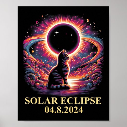 Cat Solar Eclipse 2024 Totality April 8 Männer Fra Poster (Vorne)