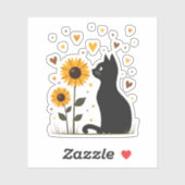 Cat Sonnenblume Weihnachtsbaum Sonnenblume Katze L Aufkleber (Blatt)