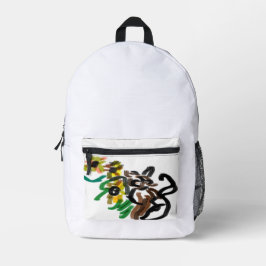 Cat Sonnenblumen Bedruckter Rucksack