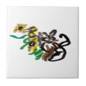 Cat Sonnenblumen Fliese (Vorderseite)