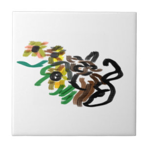 Cat Sonnenblumen Fliese