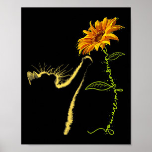 Cat Sonnenblumen Geschenke für Katzen Liebhaber Poster