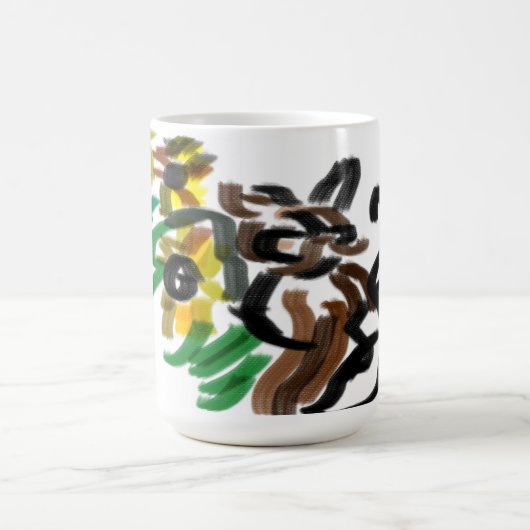 Cat Sonnenblumen Kaffeetasse (Mittel)