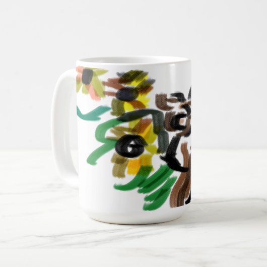 Cat Sonnenblumen Kaffeetasse (Vorderseite Links)