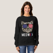 Cat Sonnenbrille 4. Juli Meowica Merica USA Amer Sweatshirt (Vorne ganz)
