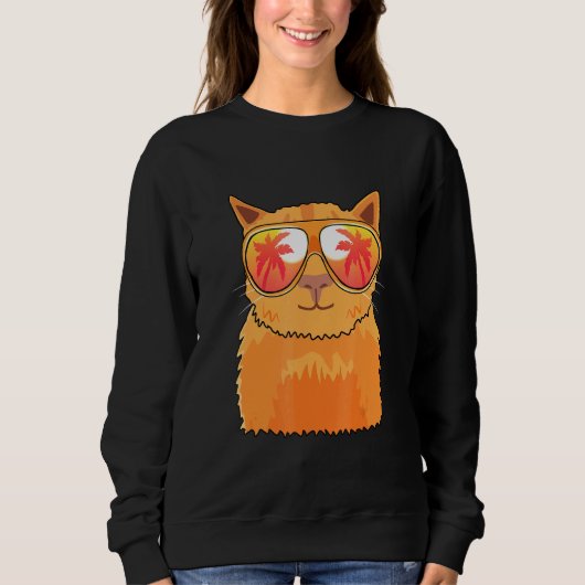 Cat Sonnenbrille Beach Summer Pool Party Kitten Ca Sweatshirt (Vorderseite)
