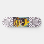Cat Sonnenbrille Cheeseburger Funny Skateboard (Horizontal)