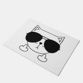 Cat Sonnenbrille Middle Finger Fußmatte (Schrägansicht)
