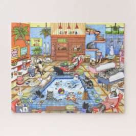 Cat Spa 635 funny Illustration Puzzle