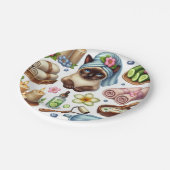 Cat Spa themed for Siamese Cat Lovers Pappteller (Schrägansicht)