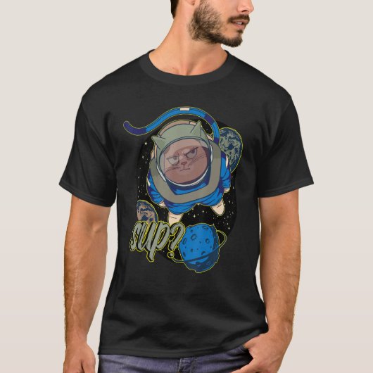 Cat Space Astronaut T-Shirt (Vorderseite)