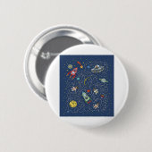 Cat Space Astronautenrakete Rätsel Rätsel Button (Vorne & Hinten)