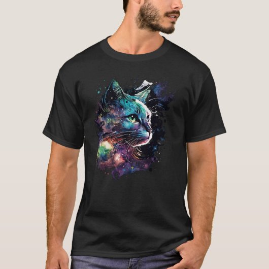 Cat Space Cat Galaxy Kitten Space Kitten Cat T-Shirt (Vorderseite)