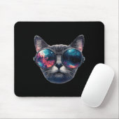 Cat Space Gles Sungles Universe Meme Funny Graphic Mousepad (Mit Mouse)