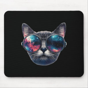 Cat Space Gles Sungles Universe Meme Funny Graphic Mousepad