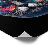 Cat Space Gles Sungles Universe Meme Funny Graphic Poster (Ecke)