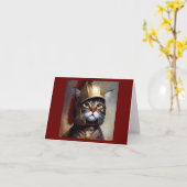 Cat Spartan Soldier Karte (Gelbe Blume)