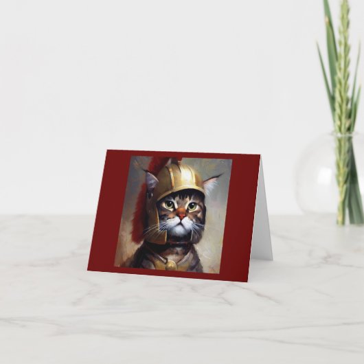 Cat Spartan Soldier Karte (Vorderseite)