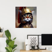 Cat Spartan Soldier Poster (Heimbüro)