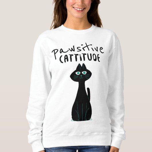 Cat Spaß Angebotspreis für Glück Sweatshirt (Vorderseite)
