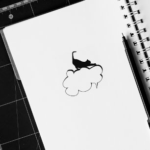 Cat Speech Ballon, Journal Gummistempel