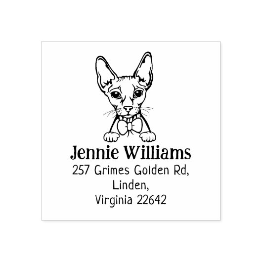 Cat Sphinx Rücksendeadresse Gummistempel (Prägung)