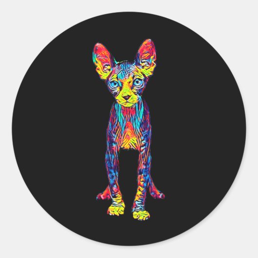 Cat Sphynx Funny Cat Lover Geschenke für Männer Runder Aufkleber (Vorderseite)