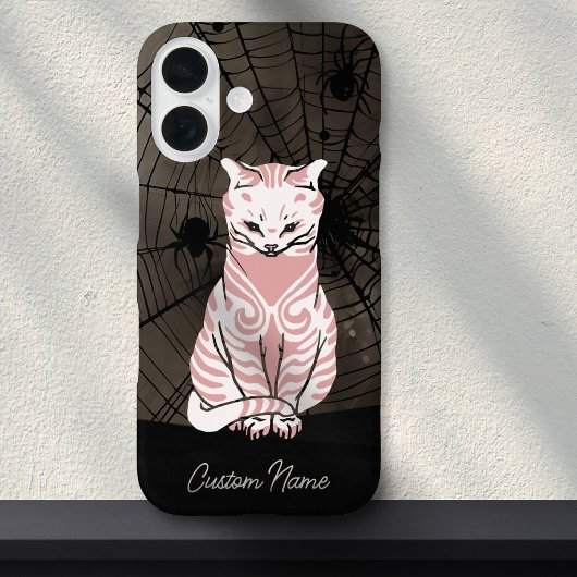 Cat Spider Web Hübsch Goth Black Pink Gothic Case-Mate iPhone Hülle