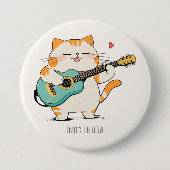 Cat spielt Gitarre Button (Vorderseite)