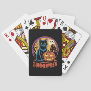 Cat Spooky Summerween Vibes Spielkarten