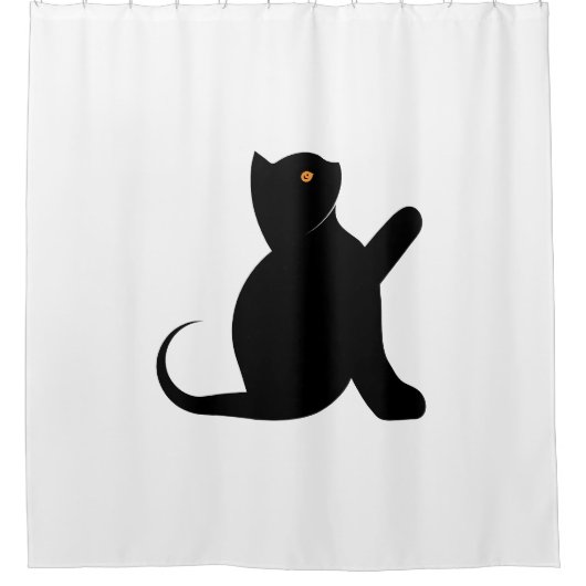 Cat Sprichwort Hello Duschvorhang (Vorderseite)