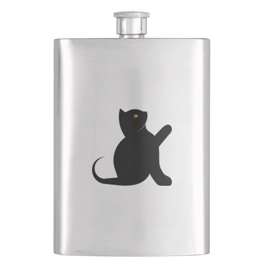 Cat Sprichwort Hello Flachmann (Vorderseite)