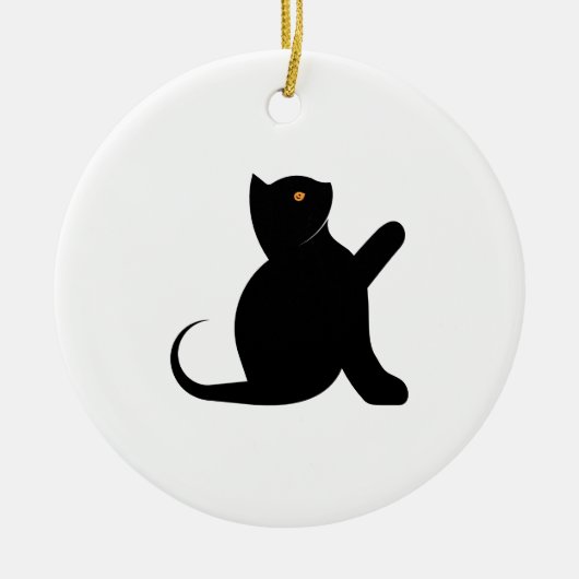 Cat Sprichwort Hello Keramik Ornament (Vorne)
