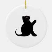 Cat Sprichwort Hello Keramik Ornament (Hinten)