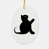 Cat Sprichwort Hello Keramik Ornament (Vorne)