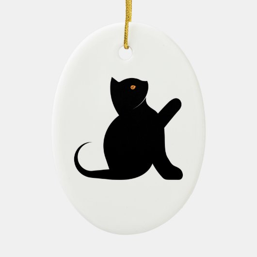 Cat Sprichwort Hello Keramik Ornament (Vorne)