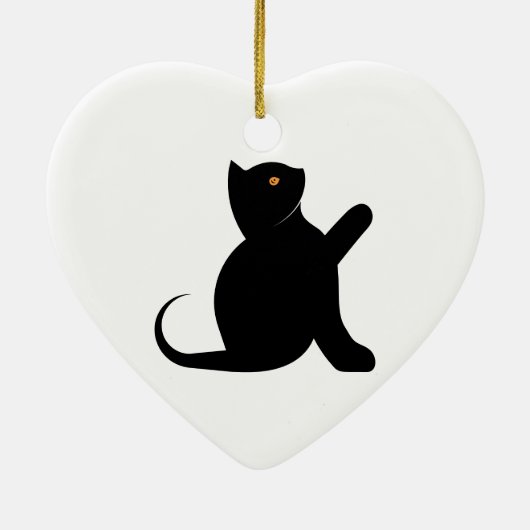 Cat Sprichwort Hello Keramik Ornament (Hinten)