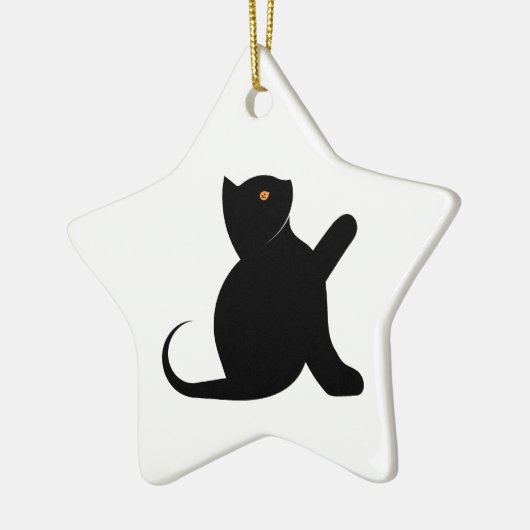 Cat Sprichwort Hello Keramik Ornament (Links)