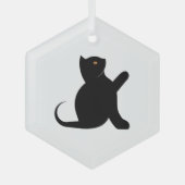 Cat Sprichwort Hello Ornament Aus Glas (Vorderseite)